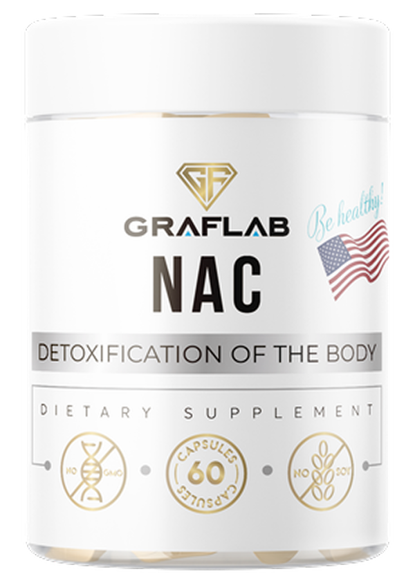 NAC, N-ацетилцистеин (Acetyl Cysteine) 1200 мг, 60 капсул