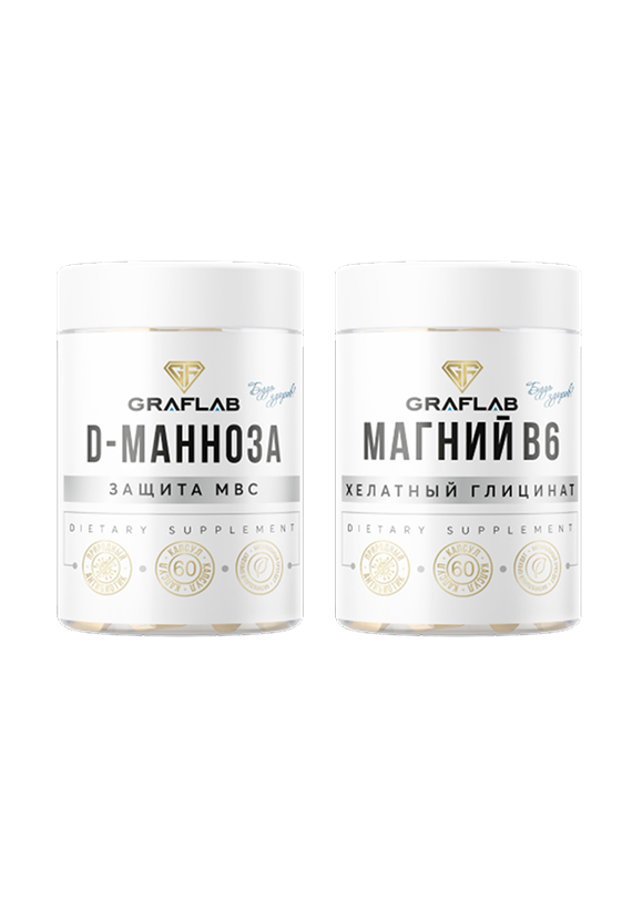 D-Манноза, 500 мг + Магний В6, 450 мг, набор 120 капсул